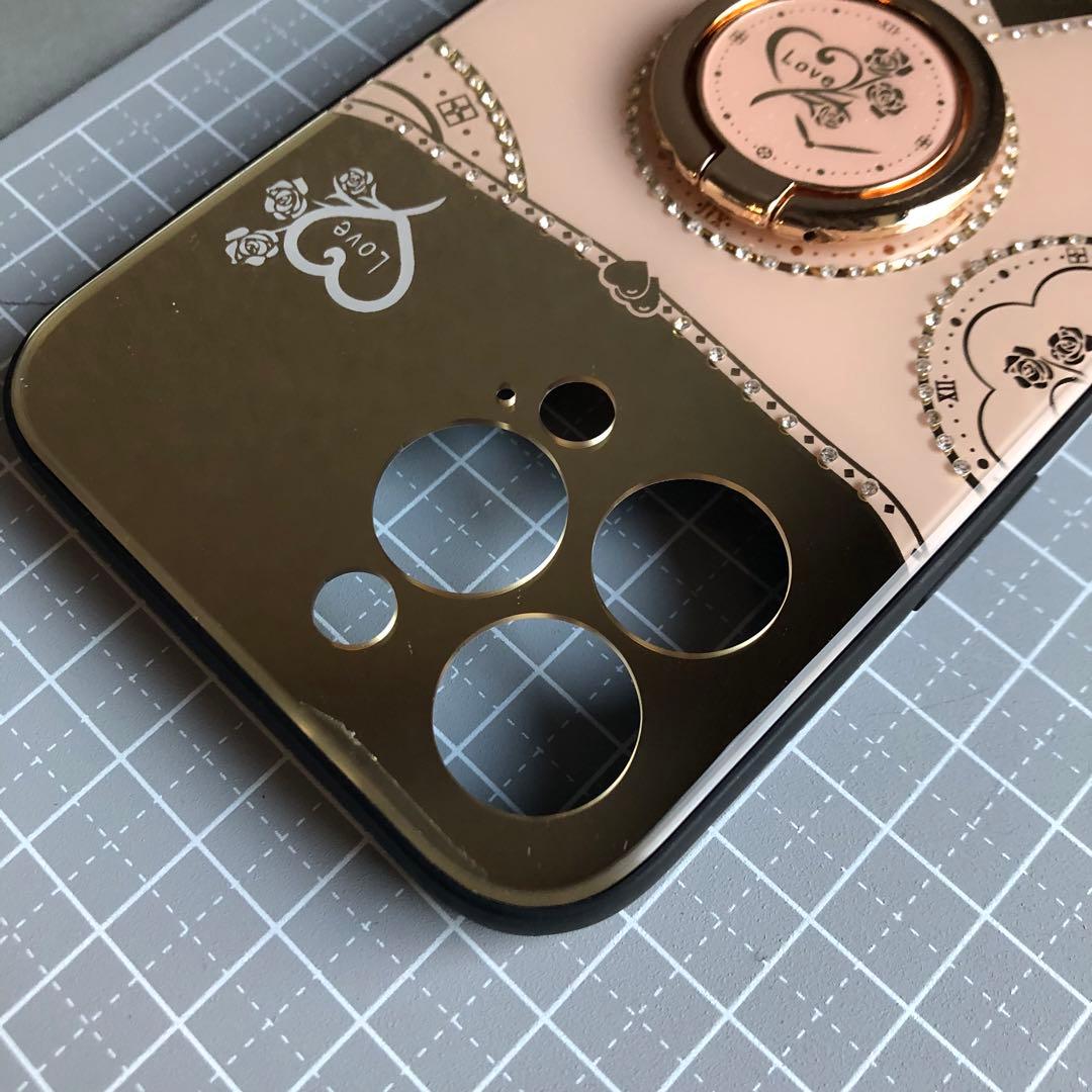 iPhone13 Pro ケース 鏡として使える リング付き 携帯カバー