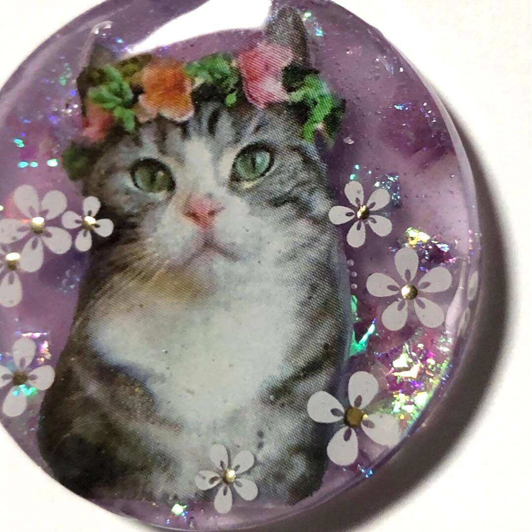 レジンヘアゴム　NO273おすまし猫ちゃん