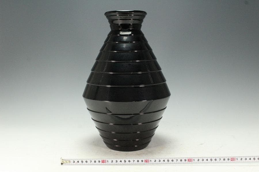 韓国 元老大家 姜菖園 漆工芸 花器 在銘 栞(K-YC671)
