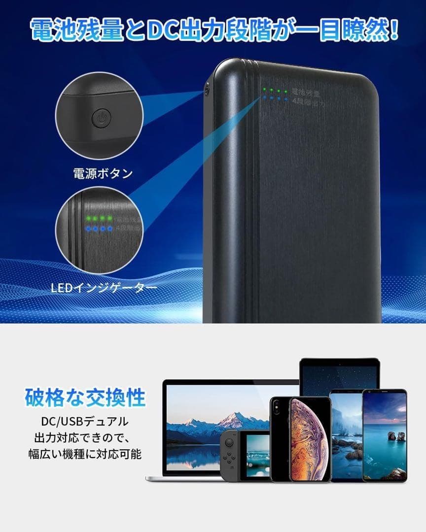 ファンバッテリーセット 空調作業服用 21V 高出力 20000mAh 大容量