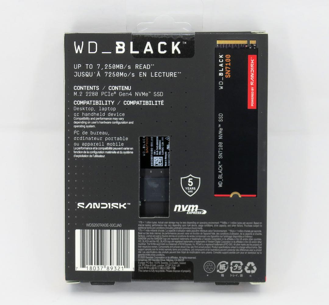 内蔵型SSD Sandisk WD_BLACK SN7100 2TB WD Black