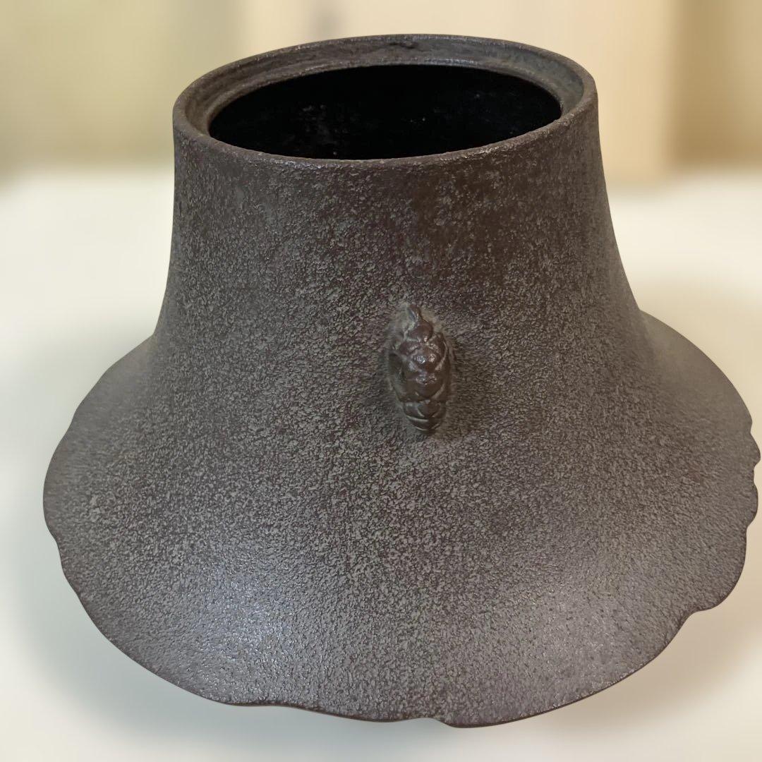 茶道具 茶釜 富士釡 人間国宝 高橋敬典作 共箱 釜鐶付