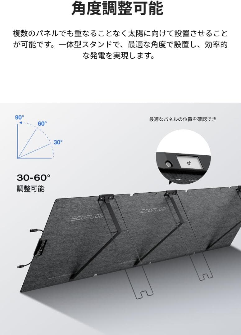 【新品・未開封】EcoFlow 220W 片面ソーラーパネル アウトドア 防災