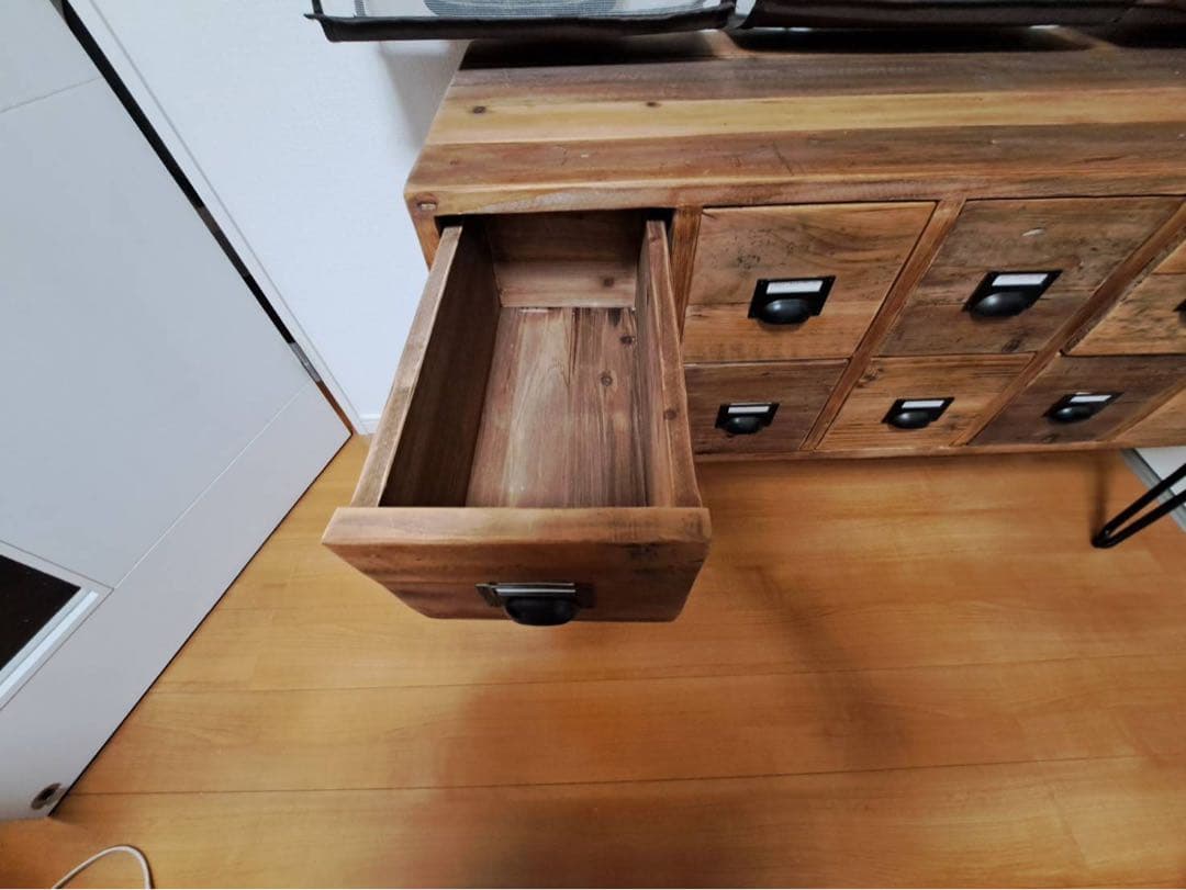 【デコ】木製12引き出しの収納家具