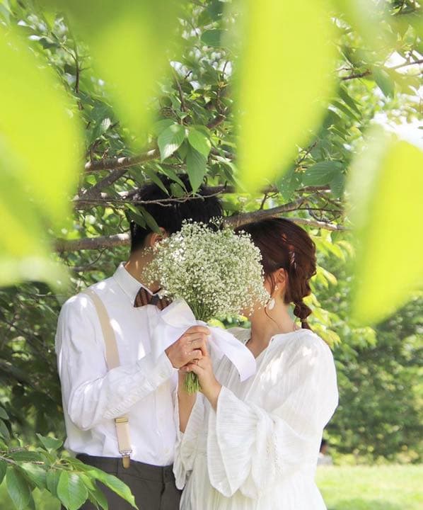 かすみ草のブーケ