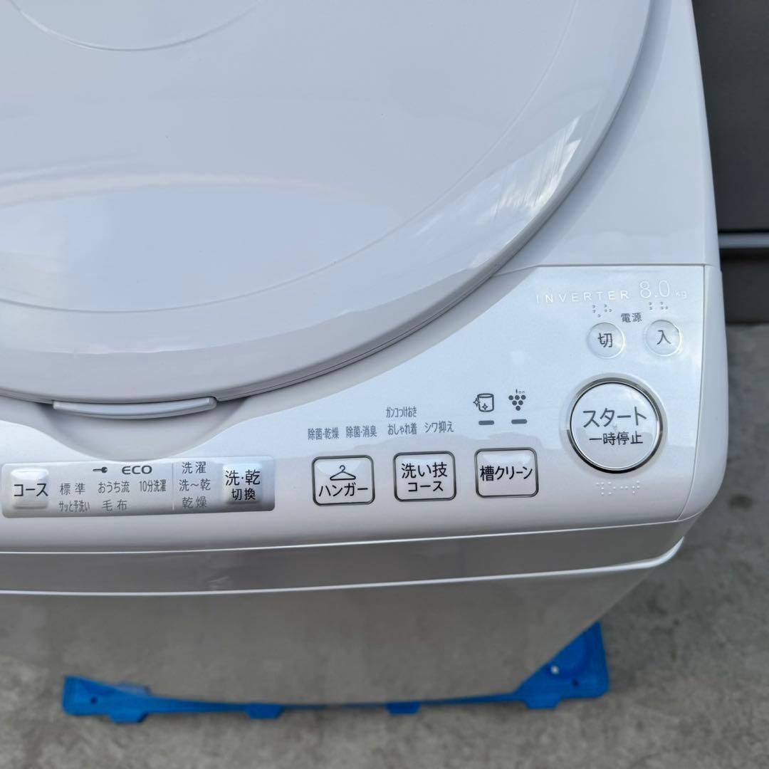362⭐️2024年製★シャープ　洗濯機　8KG 熱乾燥　インバーター　一人暮らし