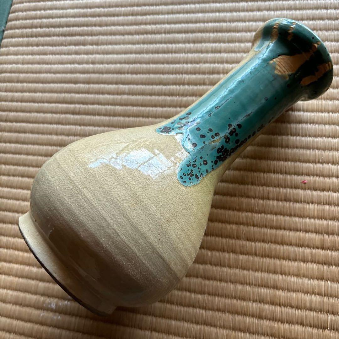 花器 花瓶 壺 花入 骨董 陶器 上野焼 飾壺 焼き物 伝統 希少 青柳不老園