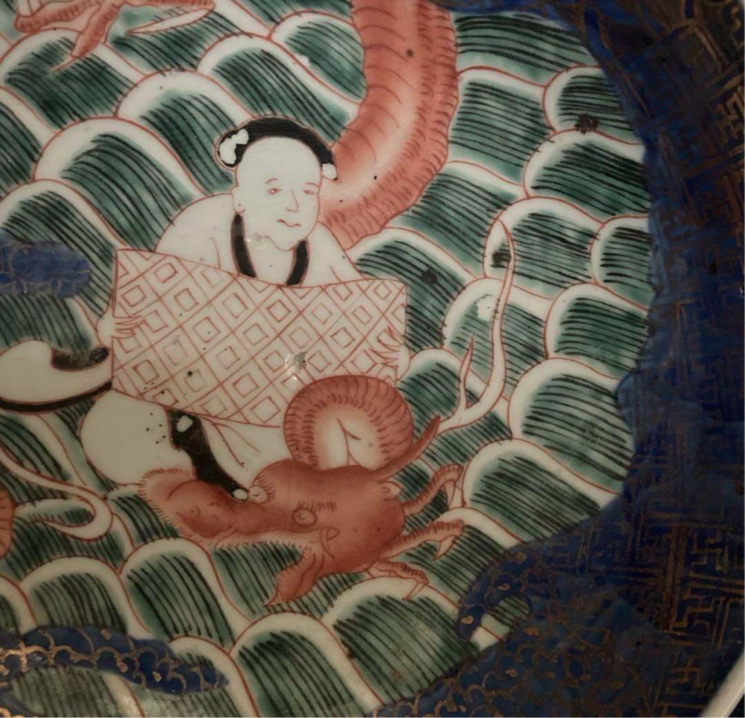中国　明時代　大明成化年製 龍唐人文鉢