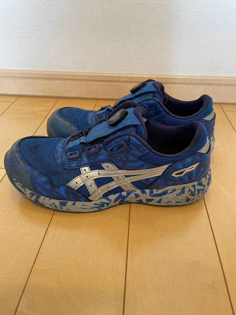 ジ*ン様 asics ボアシステム 安全靴 青