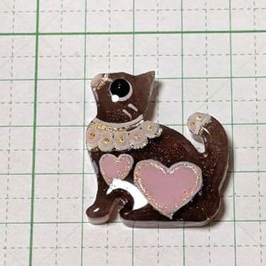 猫　レジンヘアゴム　チョコクッキー