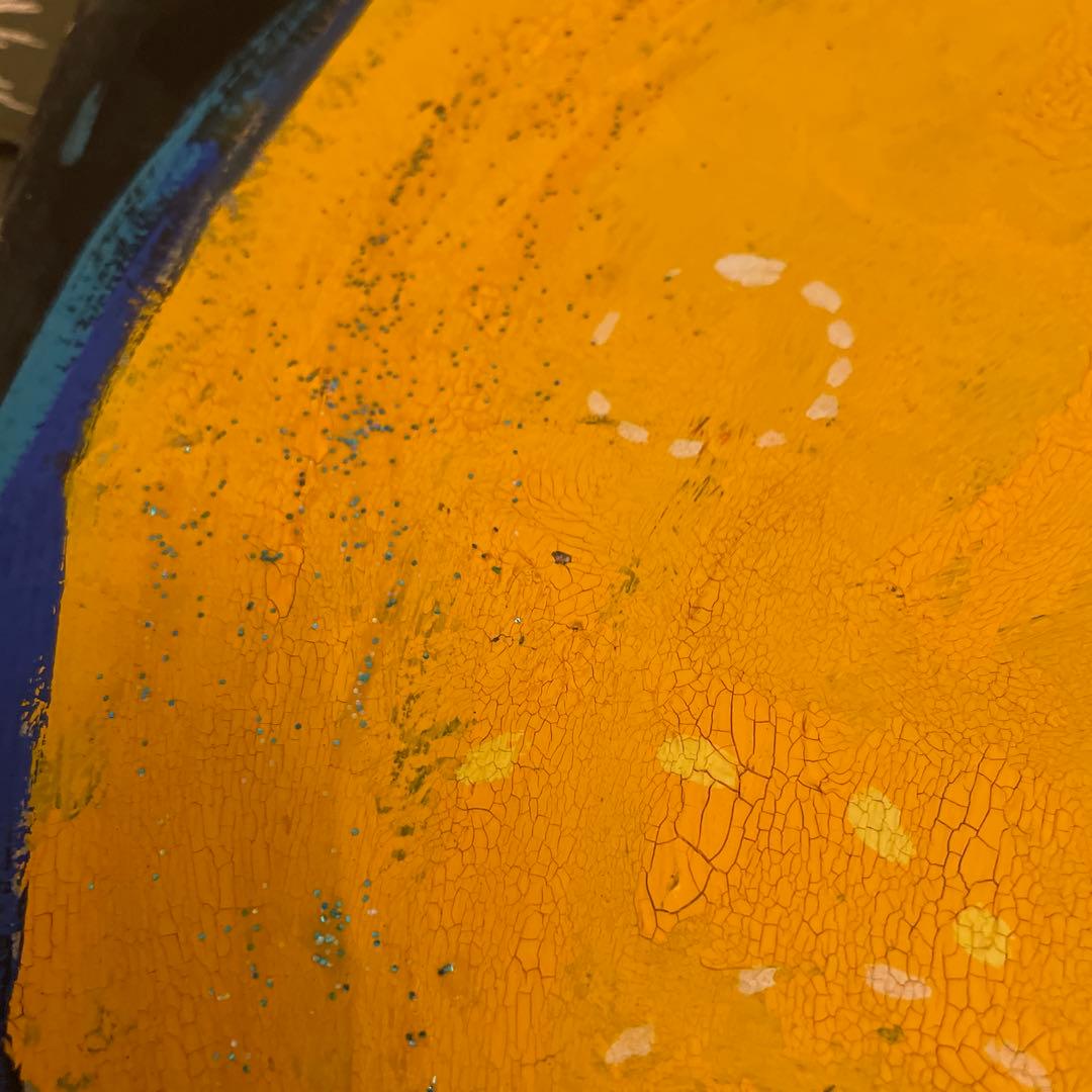 まんまるおつきさま 宇宙テーマのポップアート絵画 A4サイズ