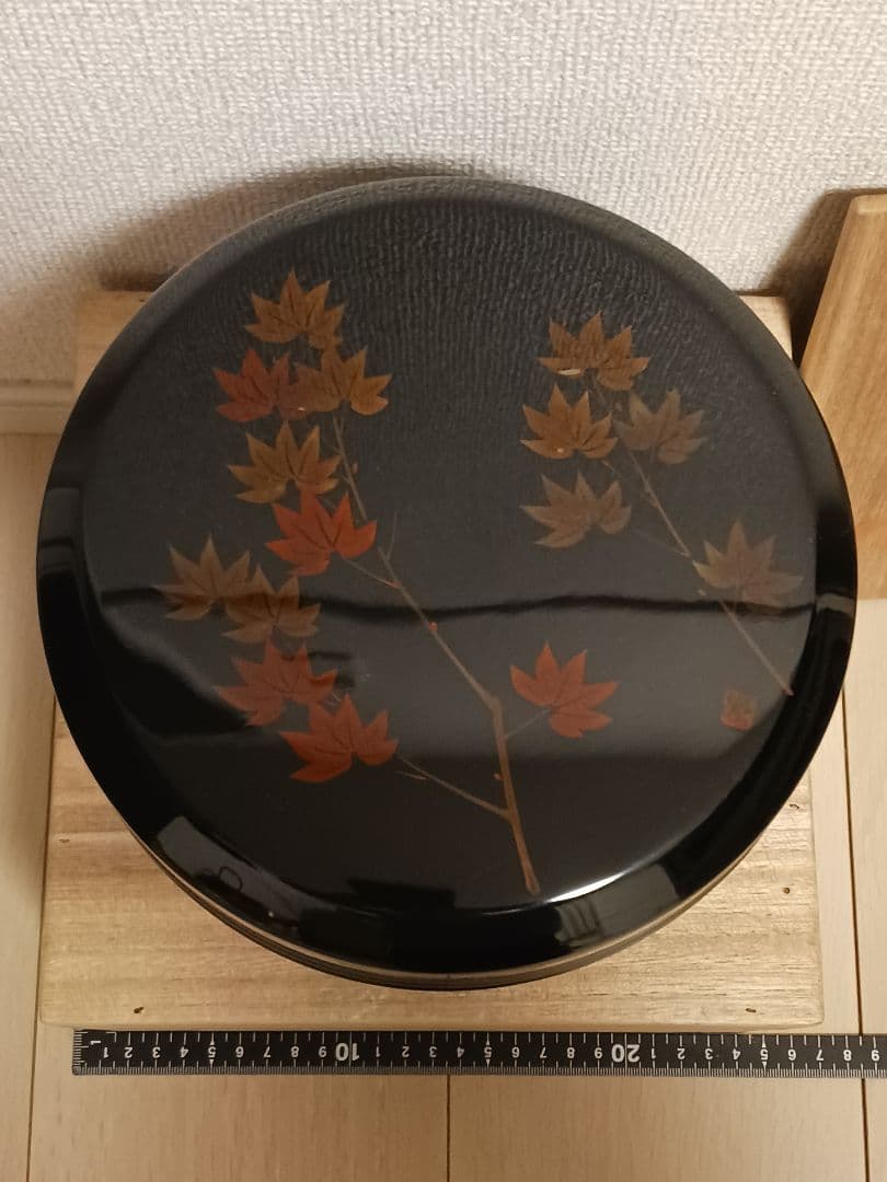 蓋付き菓子器　食籠　八雲塗　出雲国　漆器　菓子器　茶道具　紅葉絵　松江