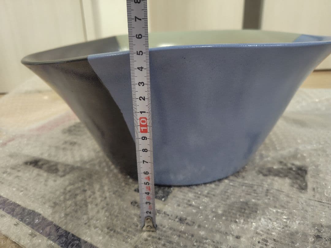 ■新品■伊藤雄志練り込み陶器花器黒ダークブラウン青ブルーグレー鉢カバー常滑焼