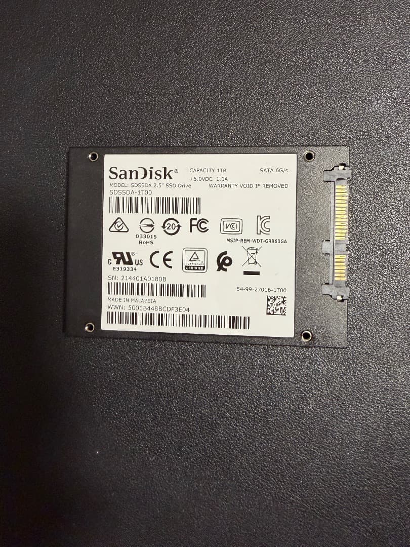 SanDisk サンディスク 内蔵 SSD 1TB 2.5インチ SATA