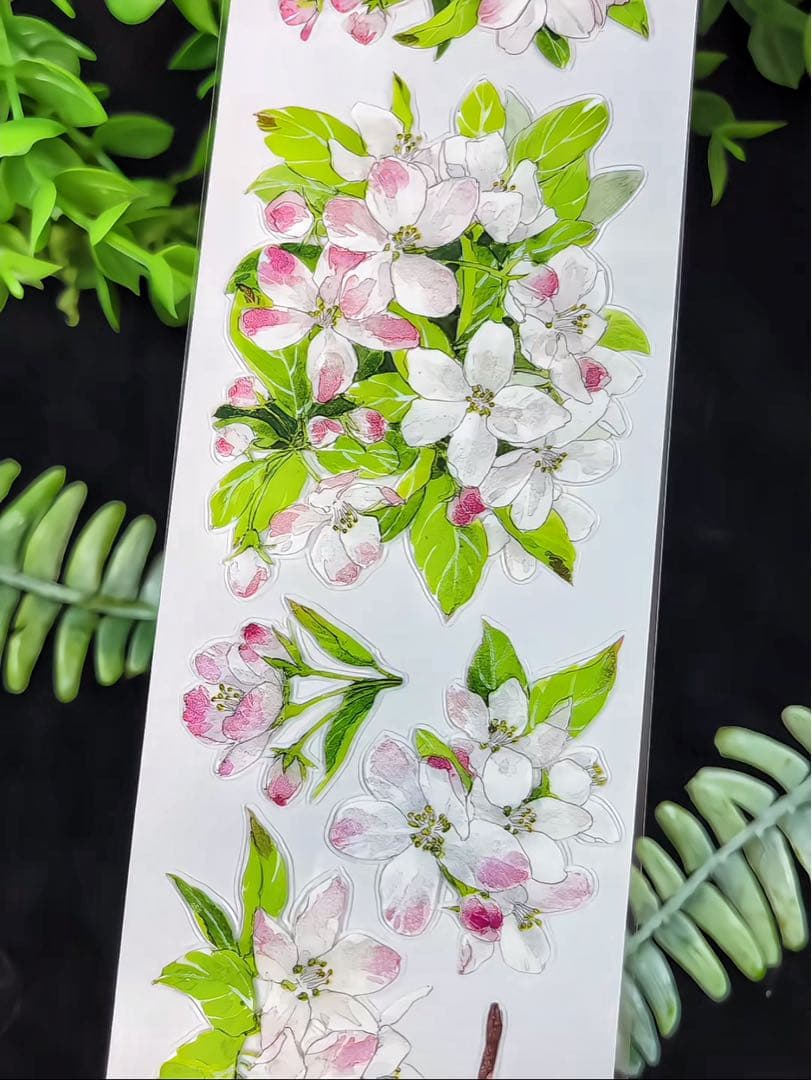 【9741】海外　6m巻　PETカッティングマスキングテープ　お花　装飾系