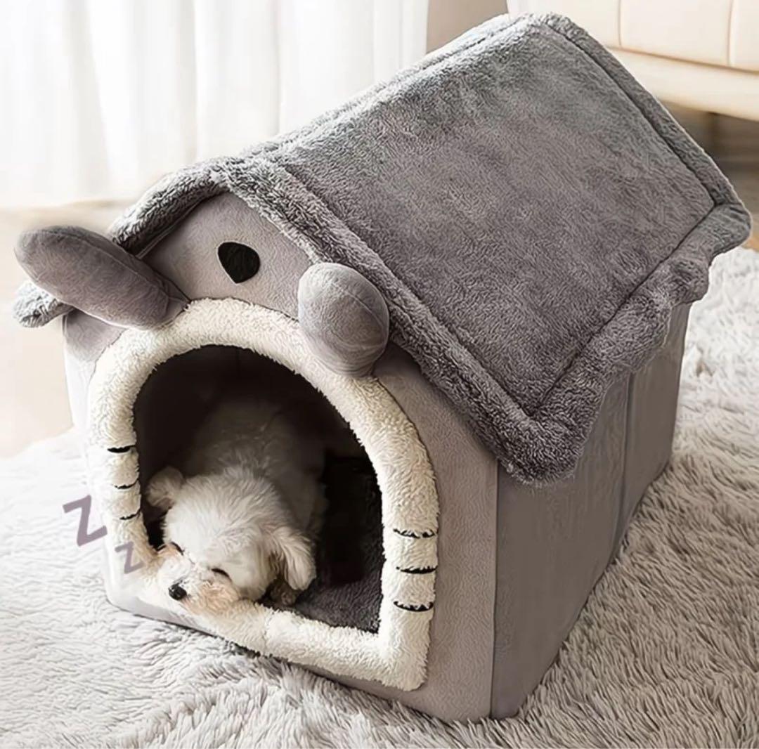 犬小屋型ベッド グレー 小型犬用