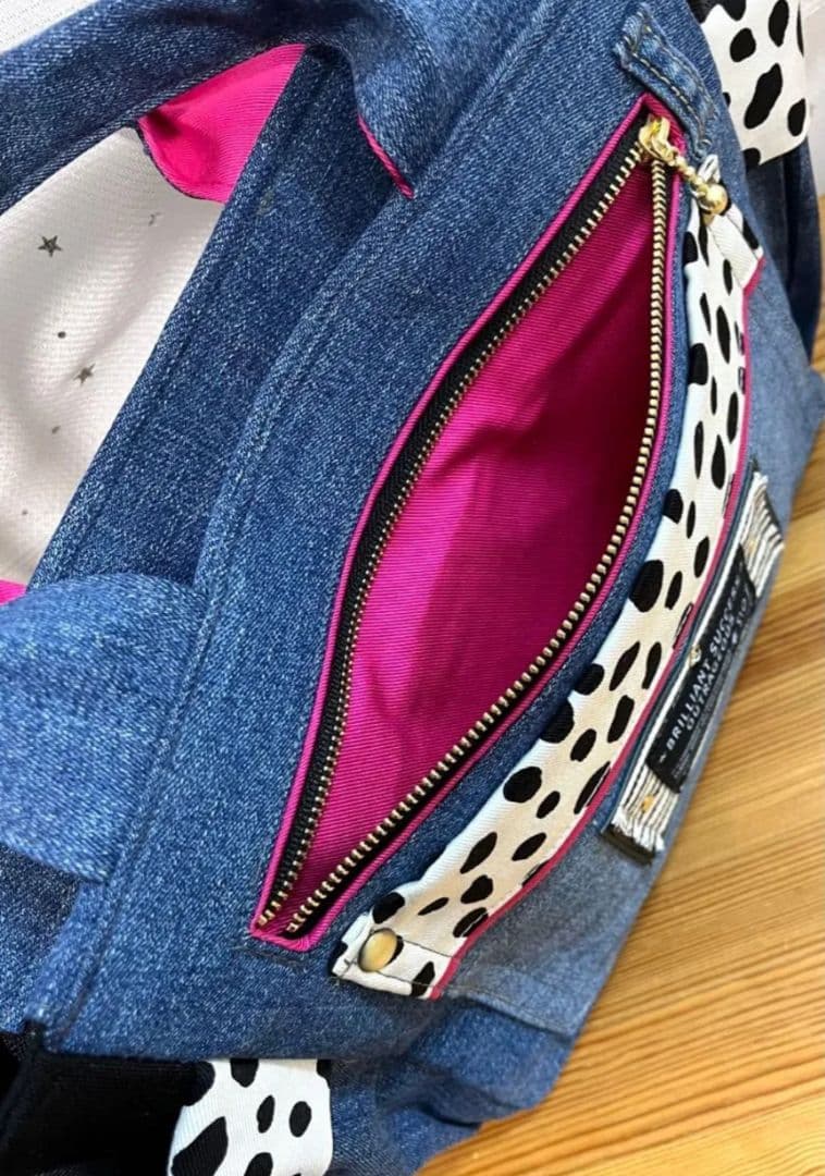 デニムリメイクバッグ（M）No.879☆ハンドバッグ　マザーズバッグ