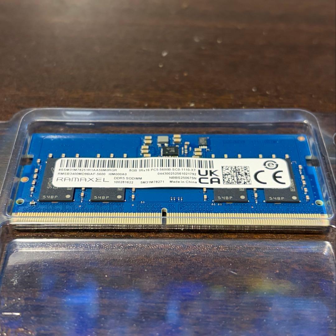 DDR5 SO-DIMM 5600 8GB メモリ