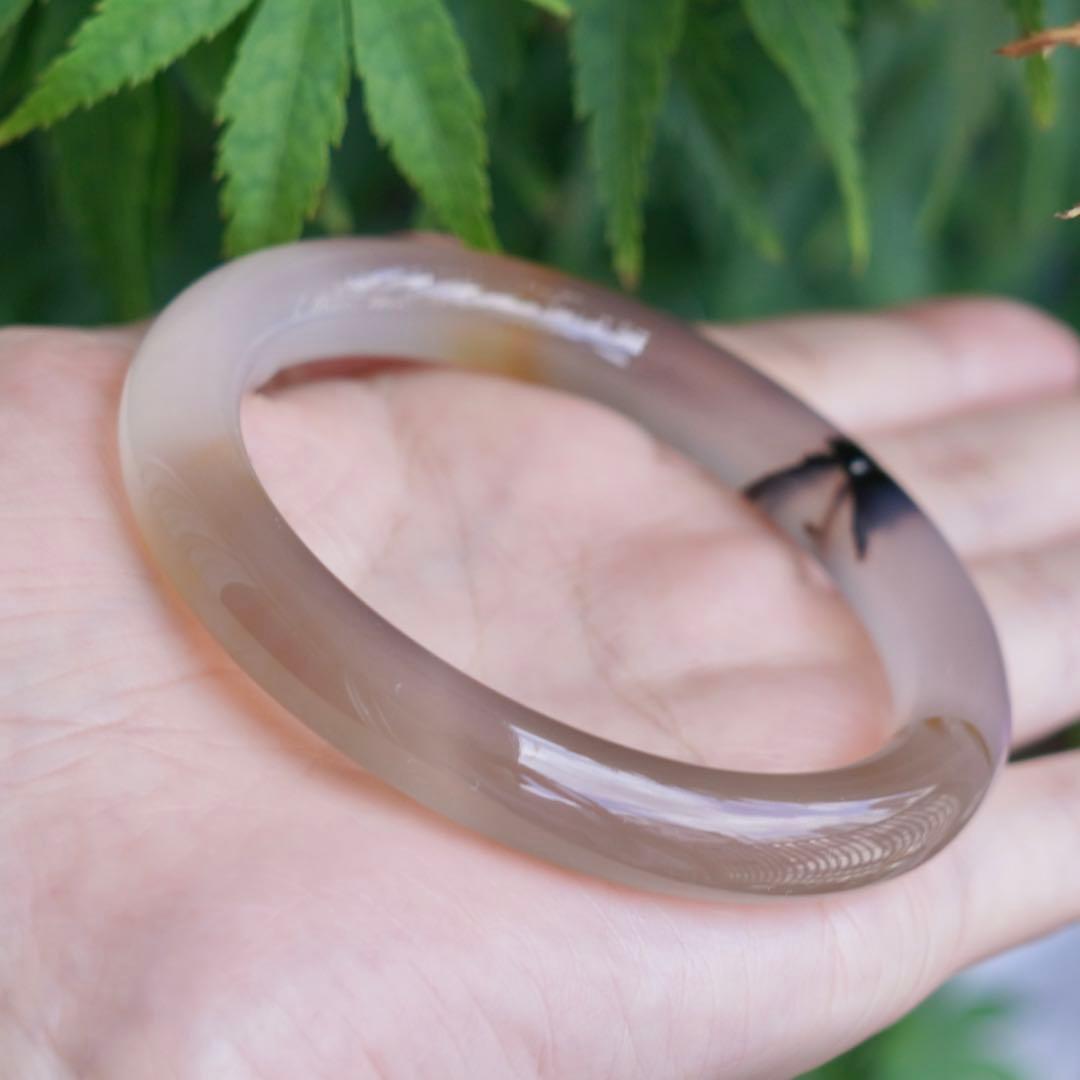 ❄メノウ カルセドニー 玉髄 バングル　腕輪　 新品 0083