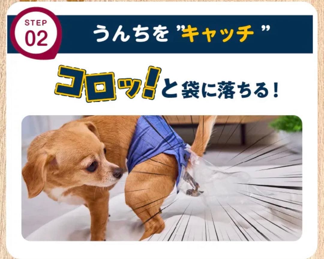 うんコロキャッチ【犬用おむつ】Mサイズ　ブルー