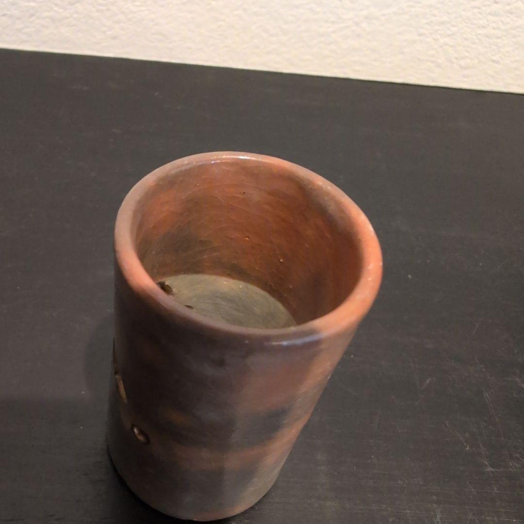 十二代 楽 弘入 造　赤楽 茶巾筒
