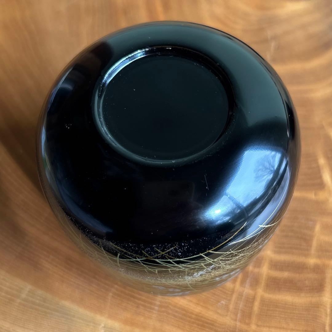 中出松峰作 糸蜻蛉蒔絵 尻張棗 共箱 茶道具 （7）