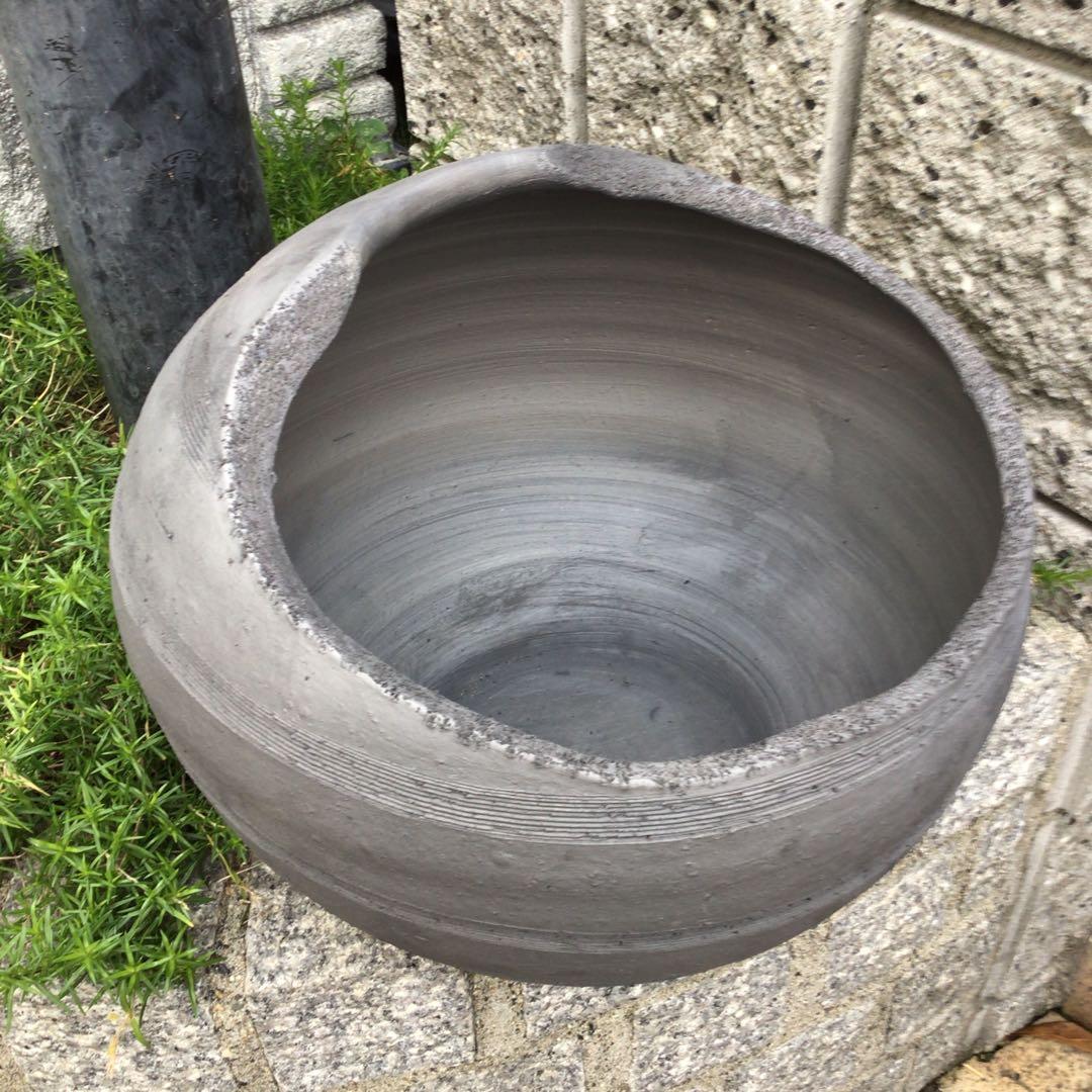 三河焼　陶器　丸型　メダカ鉢　睡蓮鉢　直径33cm