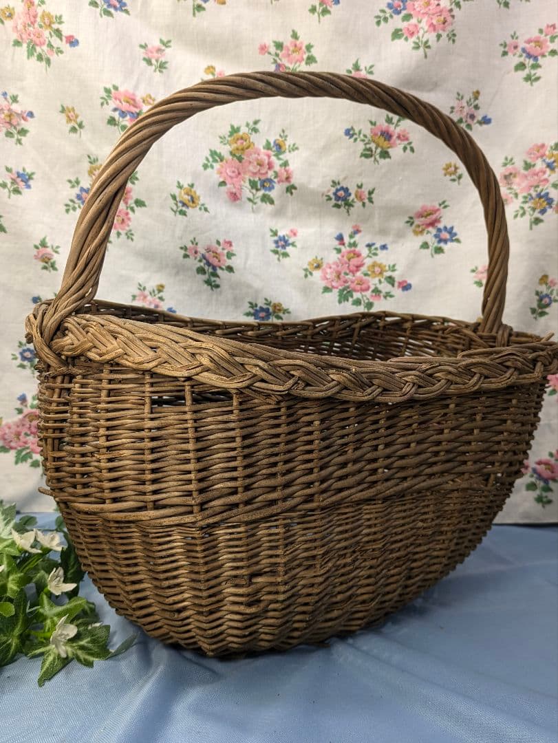 イギリス アンティーク ハンドメイド バスケット