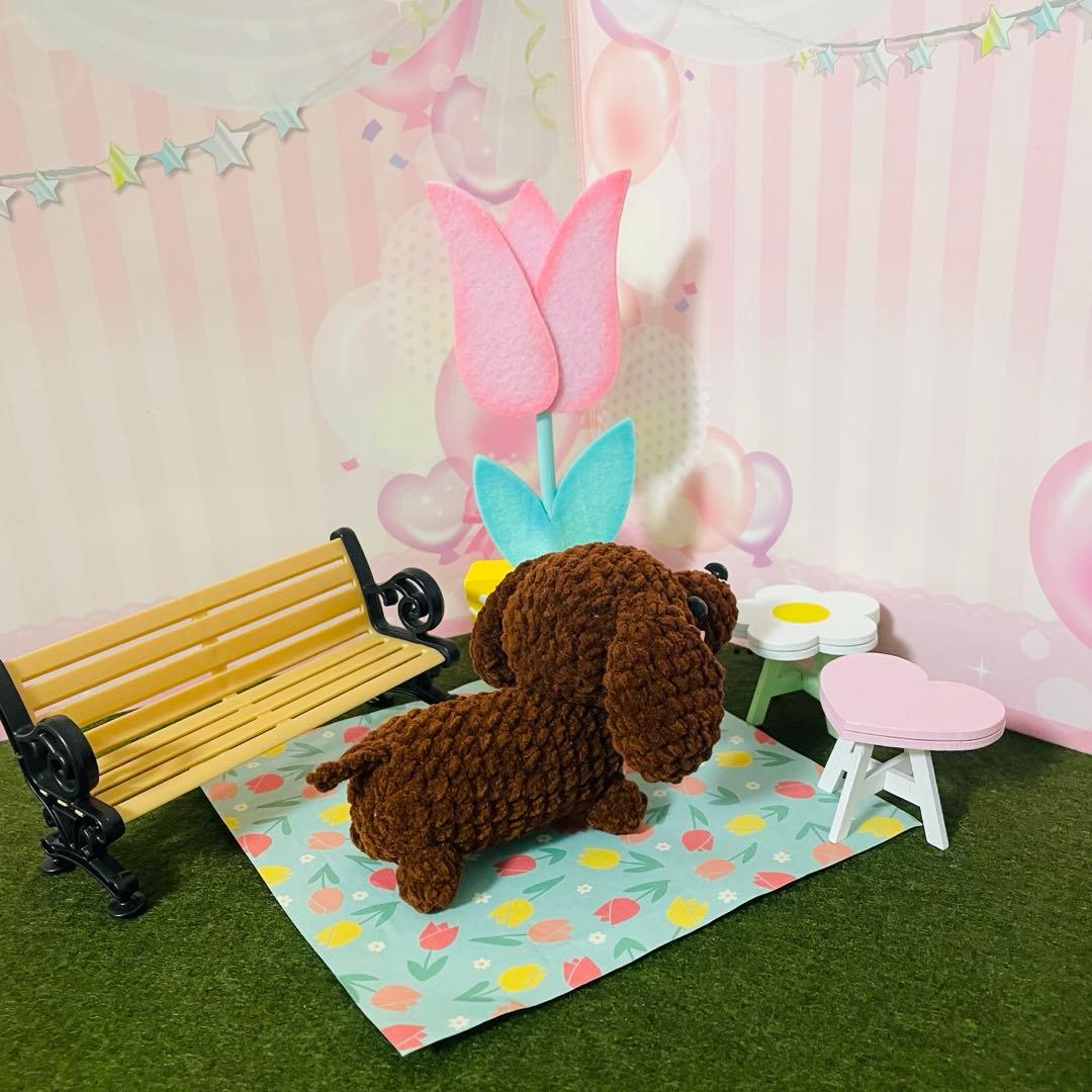 ナビスコさま専用・ミニチュアダックスちゃん♡・あみぐるみ