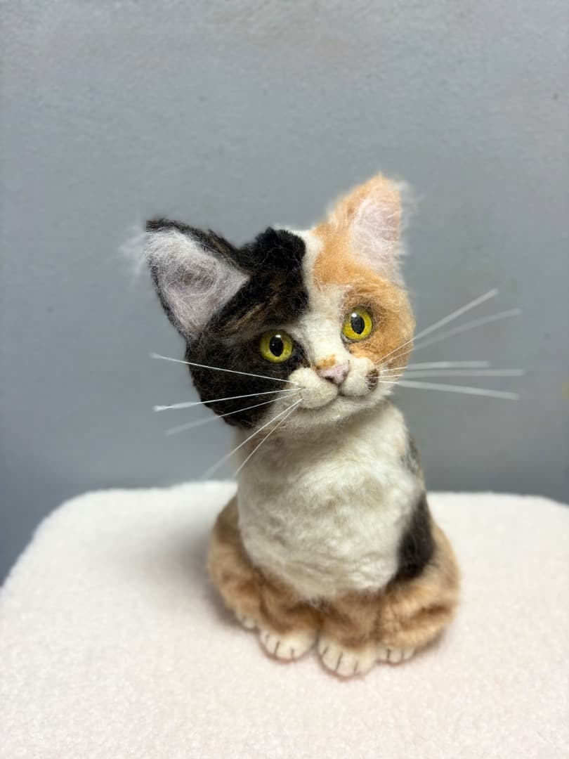 羊毛フェルト三毛猫【ハンドメイド