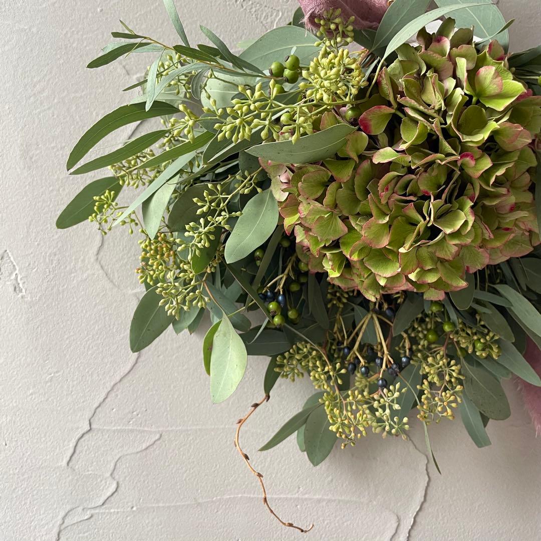 2.アキイロ紫陽花スワッグ