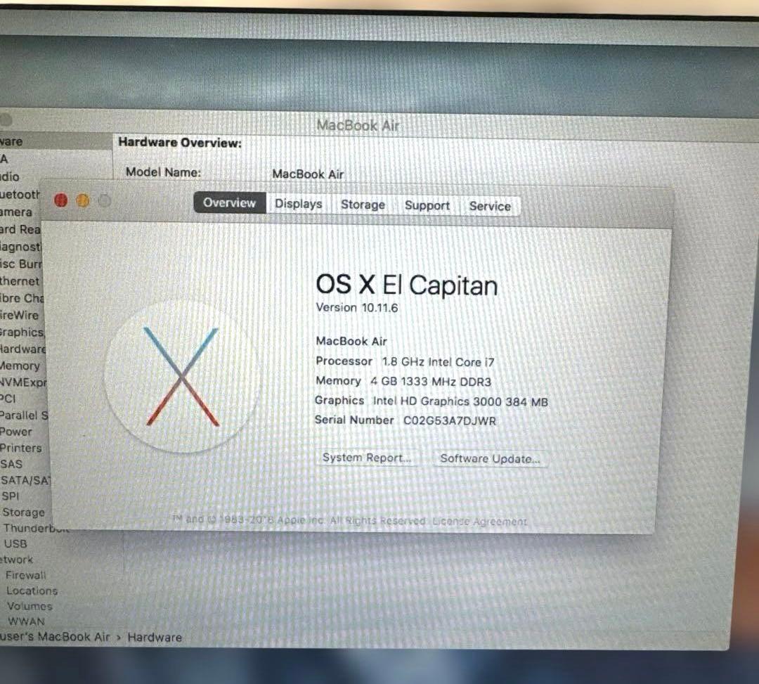 MacBook Air (モデル A1369) core i7