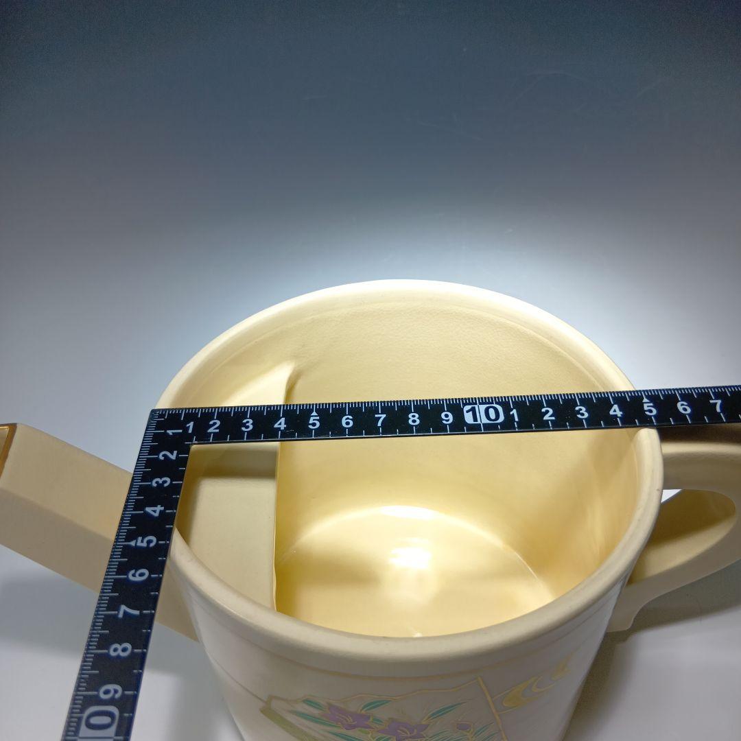 茶道具　橋本城岳造　色絵扇面流水文水次　 共箱　美品