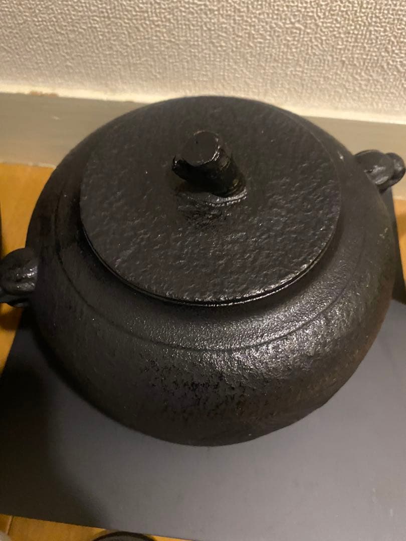 南部鉄器　茶の湯風炉釜・紅鉢竹紋　2.2L