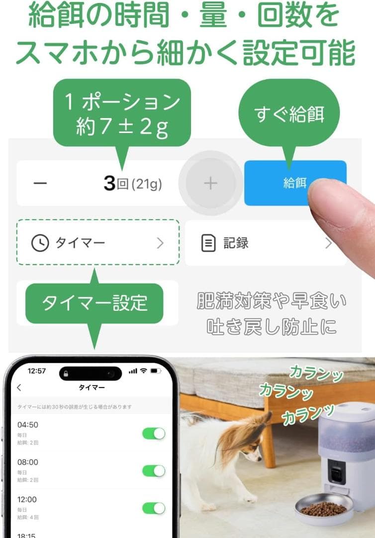 た*舗様 26007　エレコム 自動給餌器 カメラ付き 2L(約1.1kg)　ス