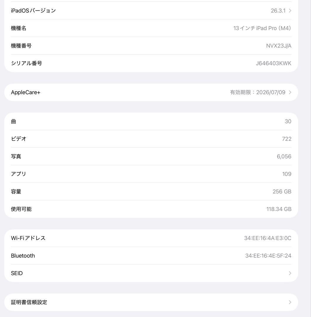 【美品】iPad pro (M4) 13インチ 256GB &マジックキーボード