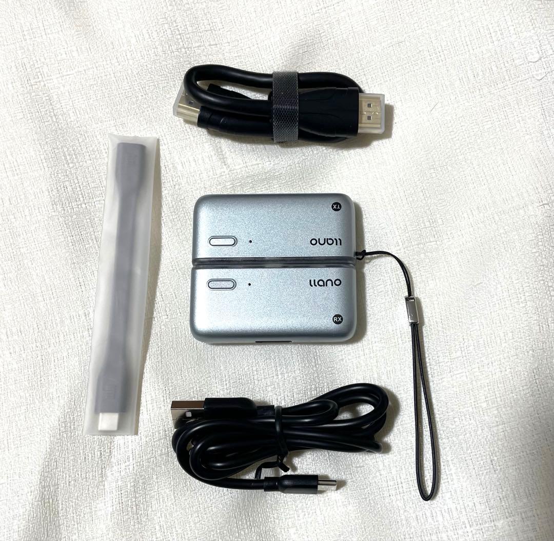 世界最小クラス ワイヤレスhdmi 無線 送受信機セット グレー タイプc充電