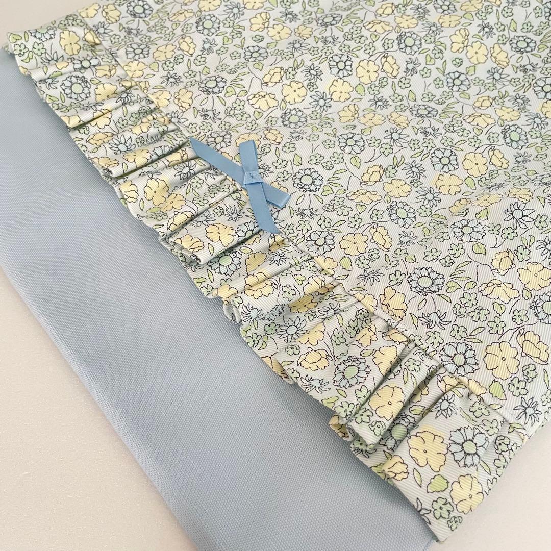 専用ページ　花柄水色セット+ブルーグレーお弁当袋セット