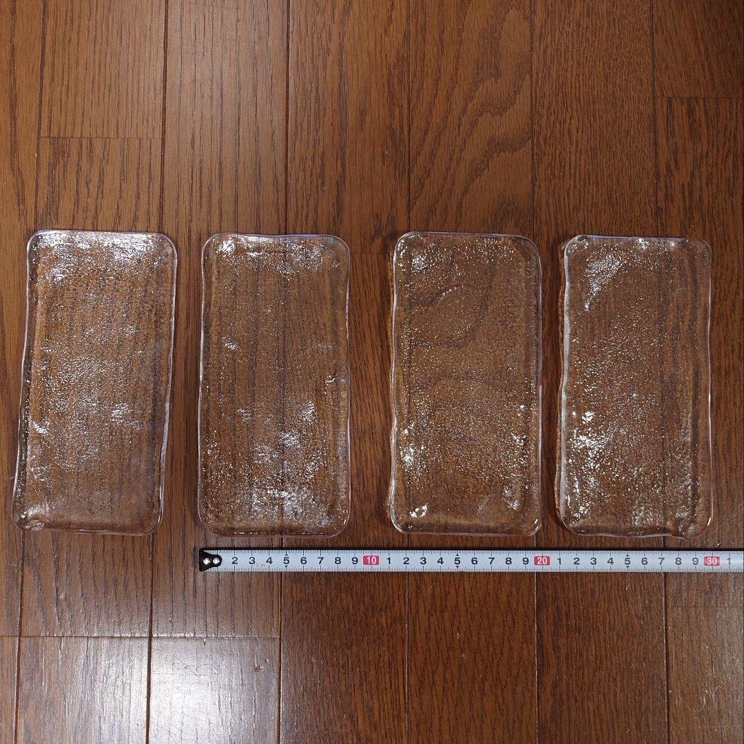 【菅原工芸硝子】長方形ガラス皿4枚セット