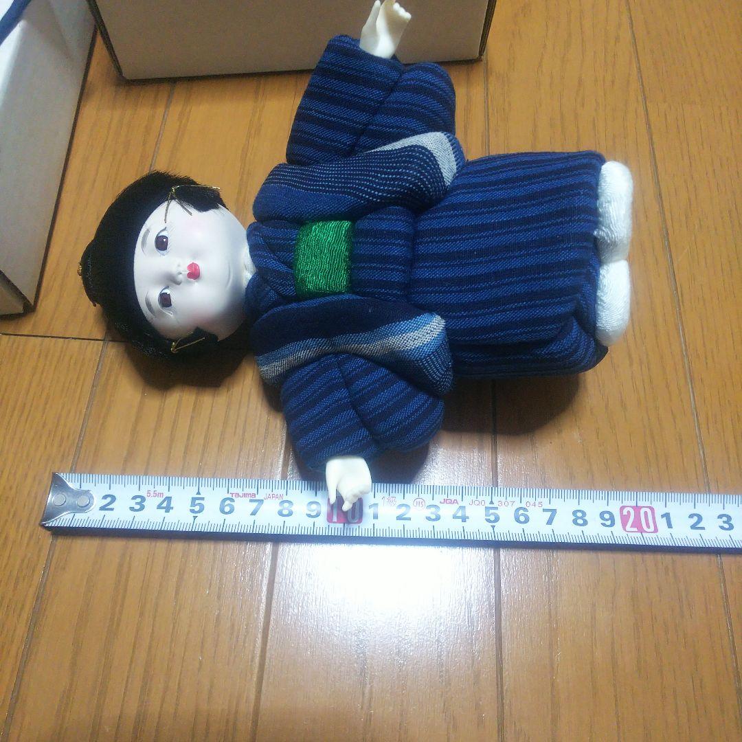 小さい 藍染人形 わらべ 311 木目込 日本人形 箱説付き 完品 小人 市松