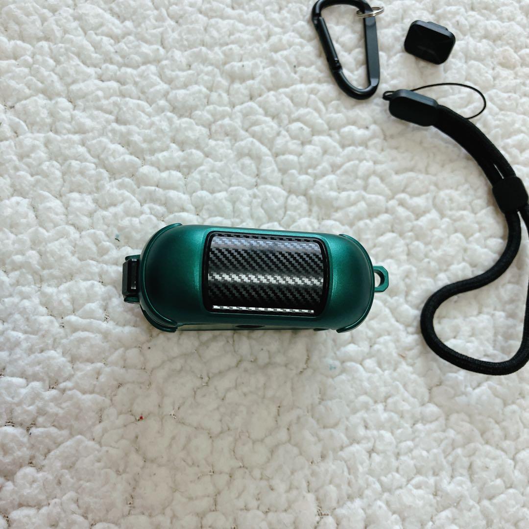 AirpodsPro2ケース カバー ロック付き ハードシェル グリーン