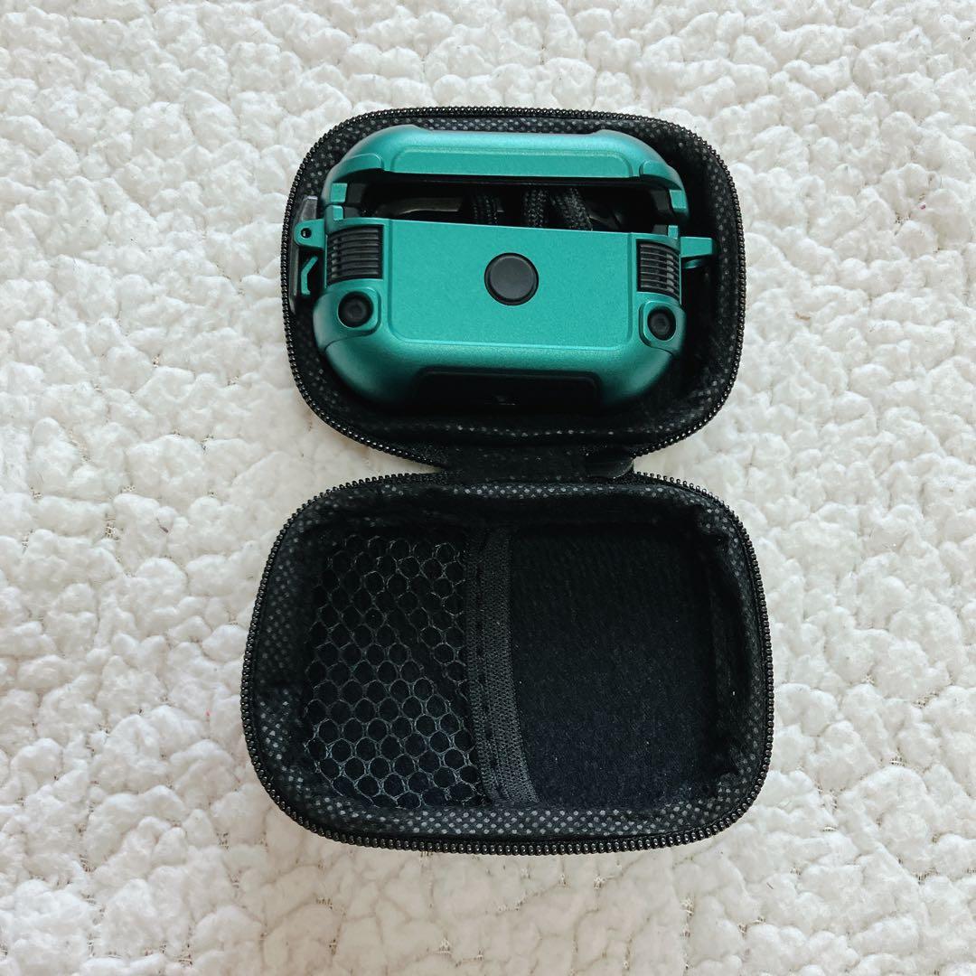 AirpodsPro2ケース カバー ロック付き ハードシェル グリーン