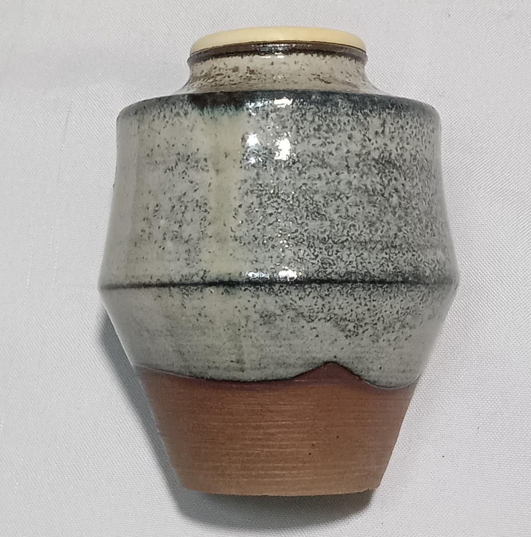 茶道具　高取焼茶入　高取焼亀井味楽作　高取茶入　牡丹唐草緞子仕覆　骨董！！