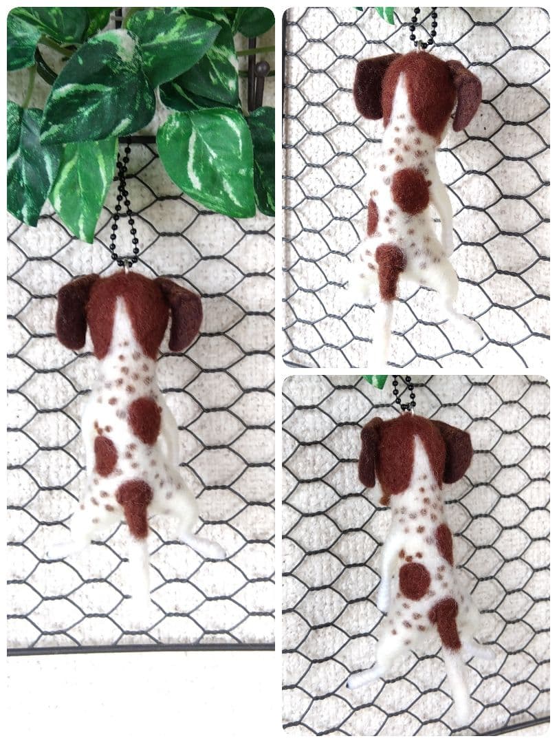 羊毛フェルト　ポインター　犬　チャーム
