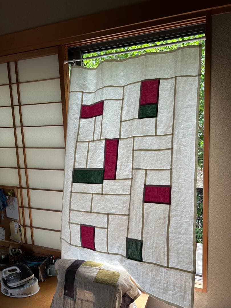 「野ばら」麻ポジャギ