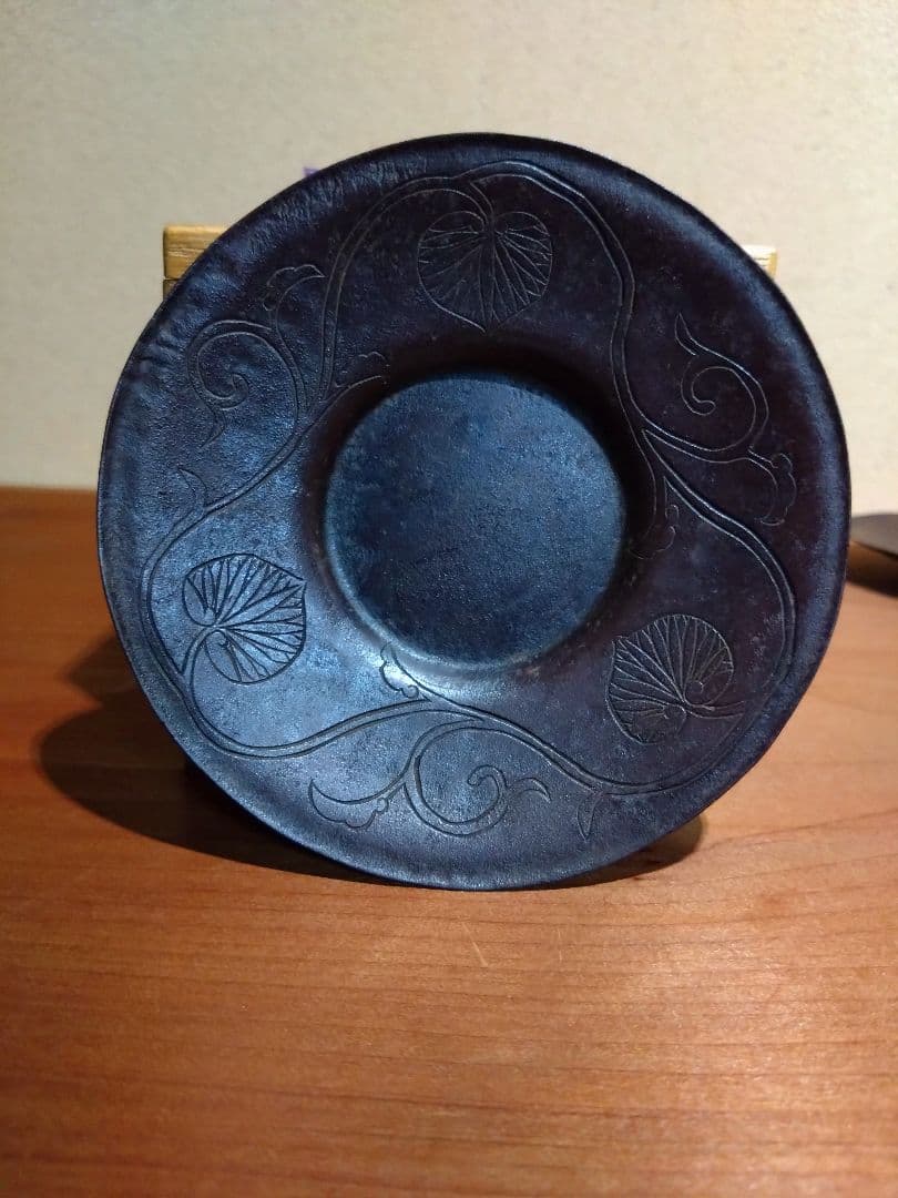 鉄の煎茶道具 鉄製 三つ葉葵 繋ぎ紋 茶托 五客 鉄器 茶道具