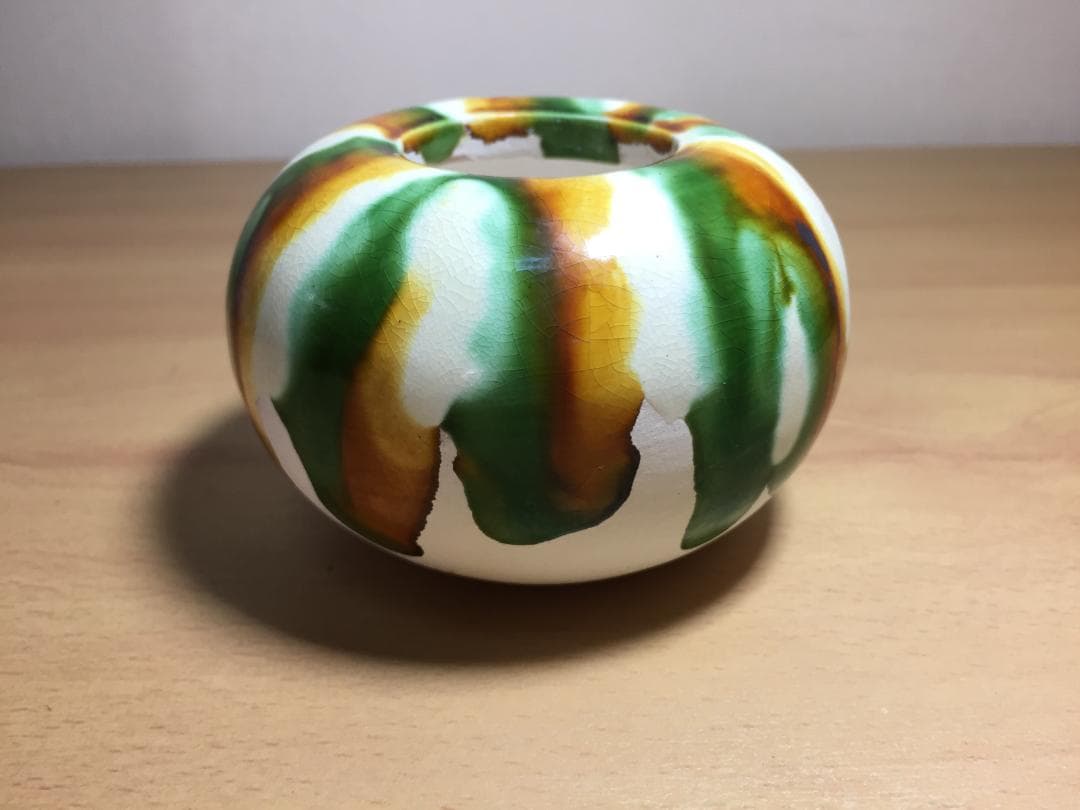 唐三彩陶盂 中国美術 唐三彩 丸壷 φ8.5cm