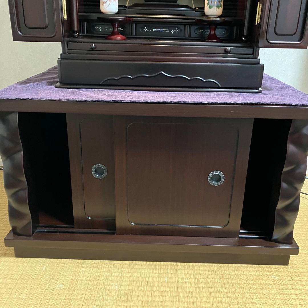ダークブラウン木製テレビボード　棚　仏壇　古美術　日本美術