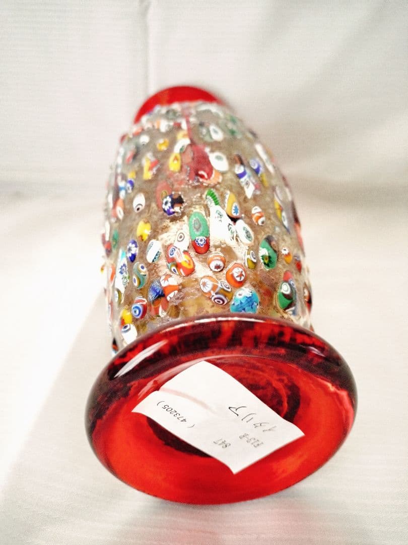 MURANO ムラノガラス★約26cm　花瓶　花生 イタリア ミルフィオリ①