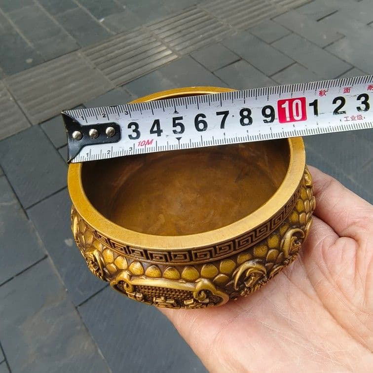 銅製 聚宝盆 香炉 仏間供養 開運 風水装飾品 工芸品 置物